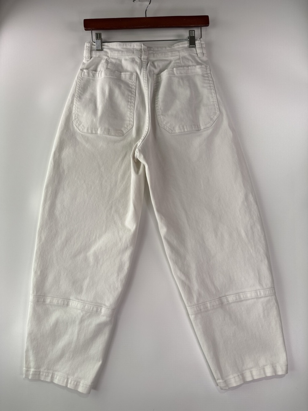 Everlane Utility Barrel Pant High Rise Cropped Organic Cotton Bone White Size 2 - Picture 3 of 11